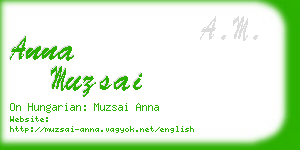 anna muzsai business card